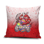 Personalized Dolphins Pillow Cover Easter Mascot - Colorful Eggs Cartoon Style