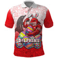 Personalized Dolphins Polo Shirt Easter Mascot - Colorful Eggs Cartoon Style