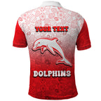 Personalized Dolphins Polo Shirt Easter Mascot - Colorful Eggs Cartoon Style