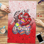 Personalized Dolphins Puzzle Easter Mascot - Colorful Eggs Cartoon Style