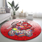 Personalized Dolphins Round Carpet Easter Mascot - Colorful Eggs Cartoon Style
