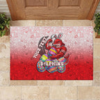 Personalized Dolphins Rubber Doormat Easter Mascot - Colorful Eggs Cartoon Style