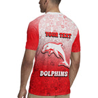 Personalized Dolphins Rugby Jersey Easter Mascot - Colorful Eggs Cartoon Style