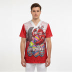 Personalized Dolphins Scrub Top Easter Mascot - Colorful Eggs Cartoon Style