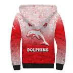 Personalized Dolphins Sherpa Hoodie Easter Mascot - Colorful Eggs Cartoon Style