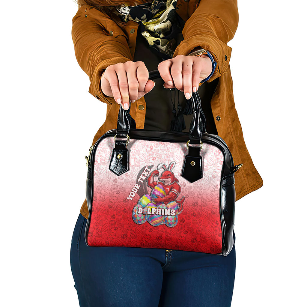 Personalized Dolphins Shoulder Handbag Easter Mascot - Colorful Eggs Cartoon Style