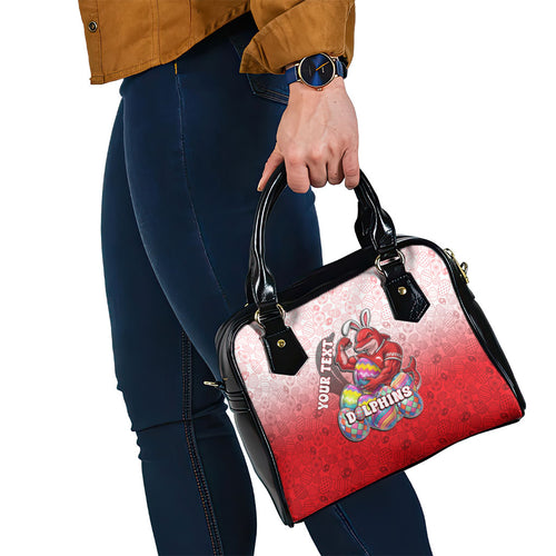 Personalized Dolphins Shoulder Handbag Easter Mascot - Colorful Eggs Cartoon Style