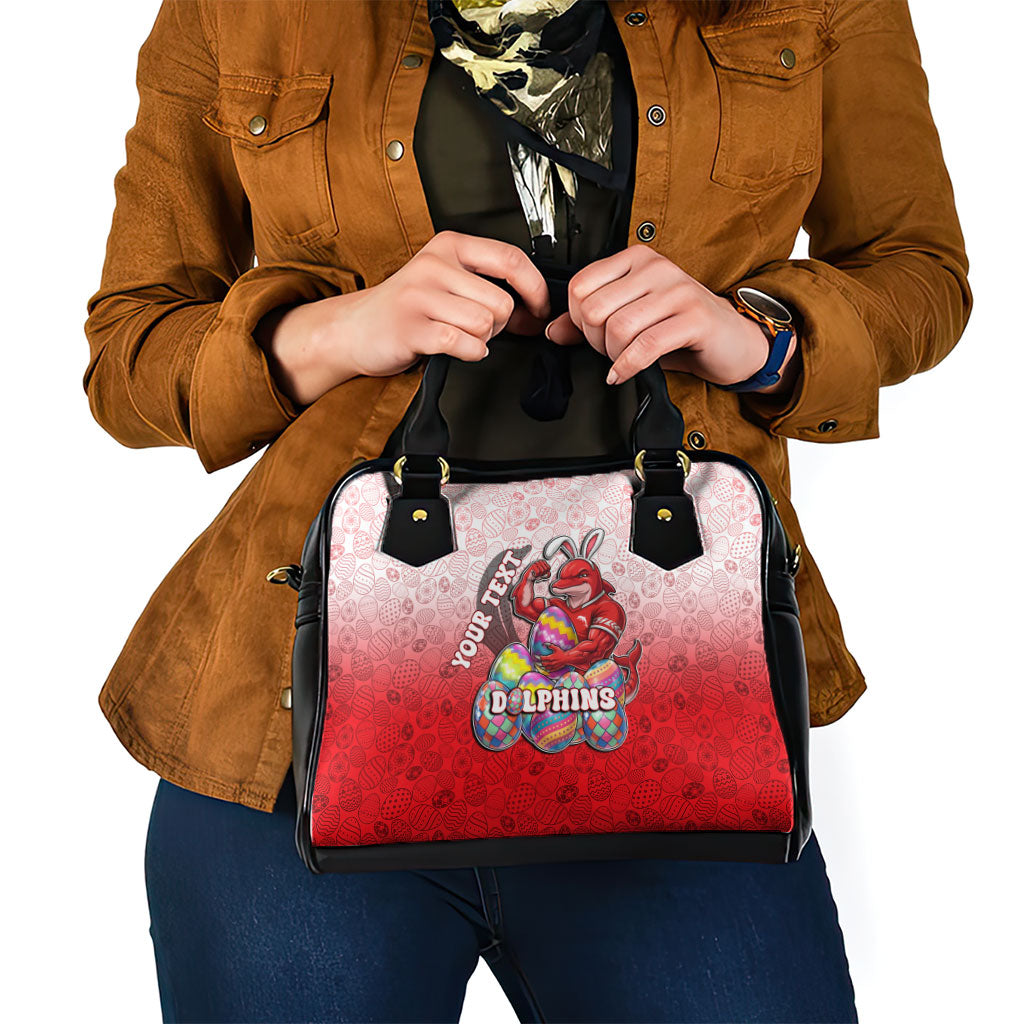 Personalized Dolphins Shoulder Handbag Easter Mascot - Colorful Eggs Cartoon Style