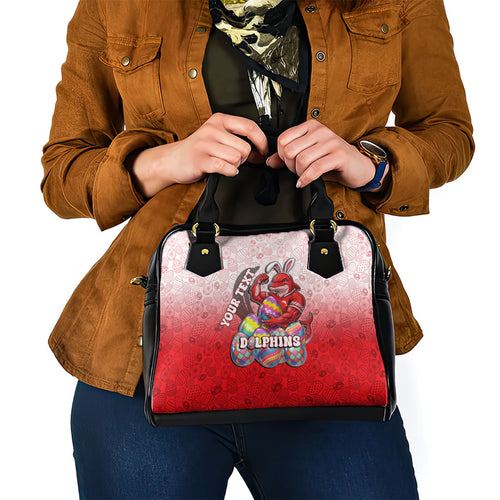 Personalized Dolphins Shoulder Handbag Easter Mascot - Colorful Eggs Cartoon Style