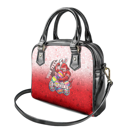 Personalized Dolphins Shoulder Handbag Easter Mascot - Colorful Eggs Cartoon Style