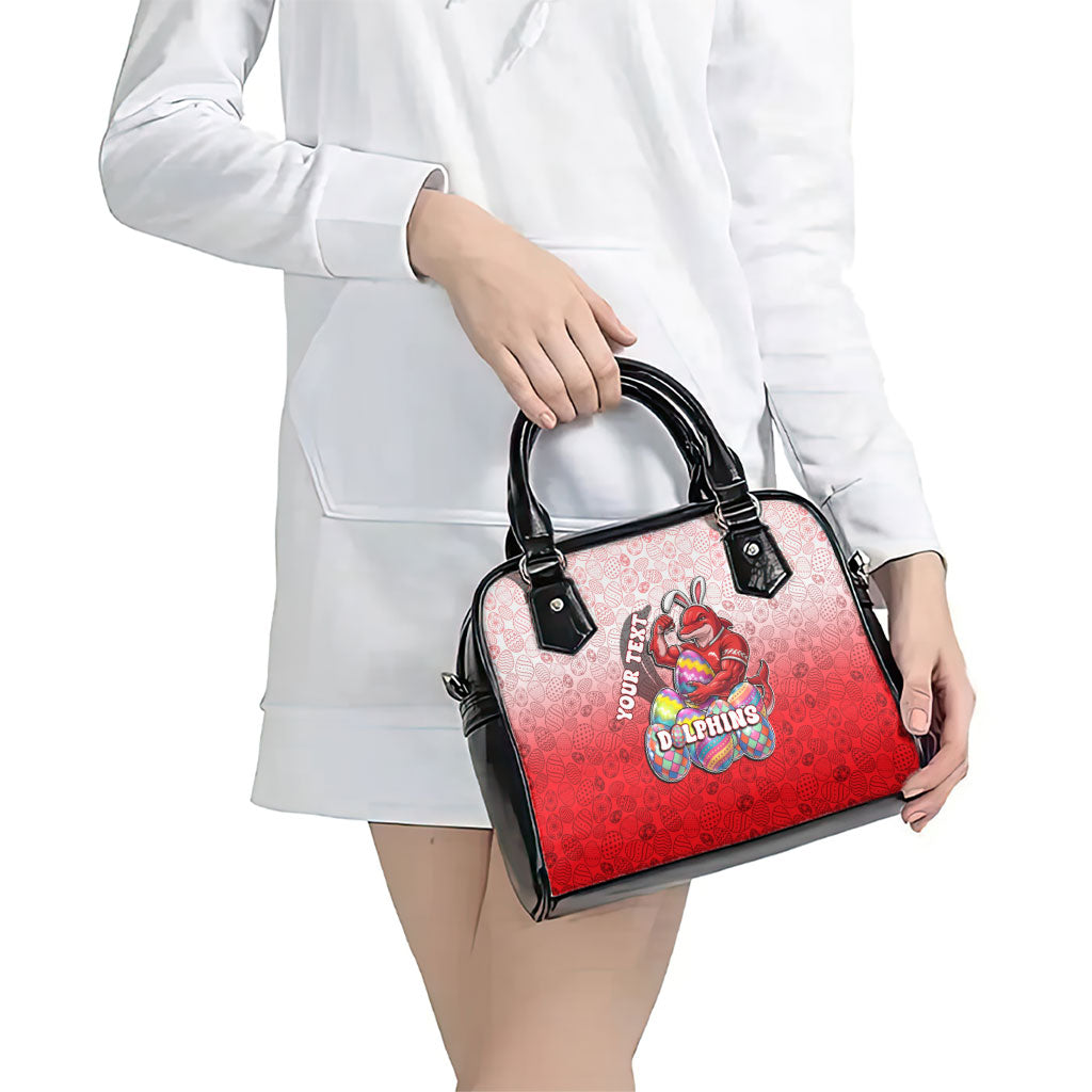 Personalized Dolphins Shoulder Handbag Easter Mascot - Colorful Eggs Cartoon Style