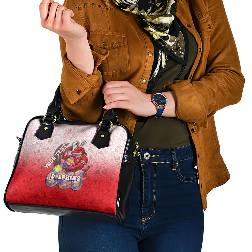 Personalized Dolphins Shoulder Handbag Easter Mascot - Colorful Eggs Cartoon Style