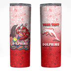 Personalized Dolphins Skinny Tumbler Easter Mascot - Colorful Eggs Cartoon Style