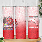 Personalized Dolphins Skinny Tumbler Easter Mascot - Colorful Eggs Cartoon Style