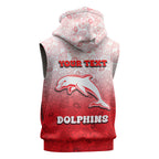 Personalized Dolphins Sleeveless Hoodie Easter Mascot - Colorful Eggs Cartoon Style