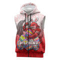 Personalized Dolphins Sleeveless Zip Hoodie Easter Mascot - Colorful Eggs Cartoon Style