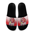 Personalized Dolphins Slide Sandals Easter Mascot - Colorful Eggs Cartoon Style