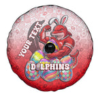 Personalized Dolphins Spare Tire Cover Easter Mascot - Colorful Eggs Cartoon Style