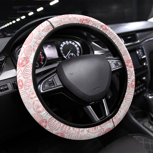 Dolphins Steering Wheel Cover Easter Mascot - Colorful Eggs Cartoon Style
