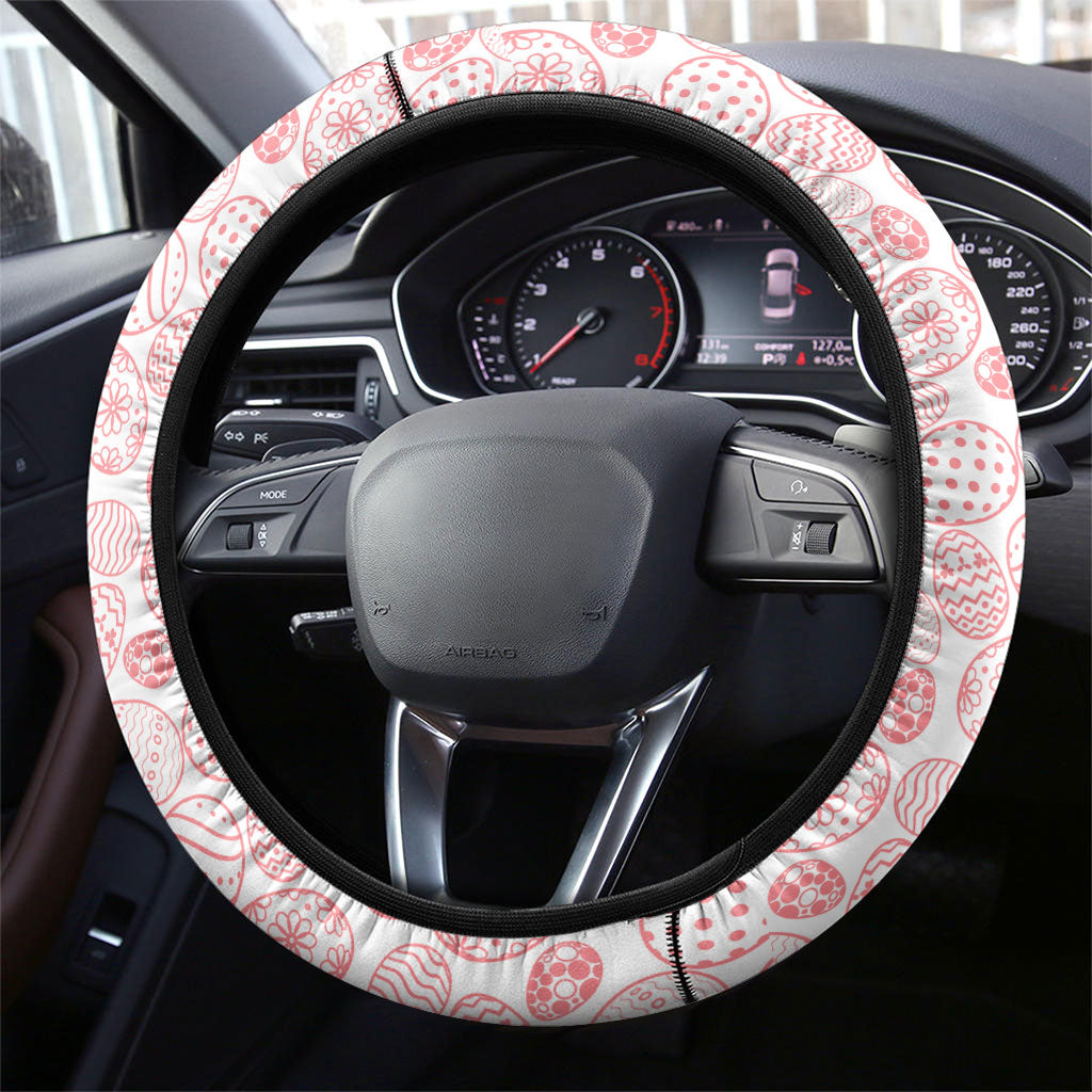 Dolphins Steering Wheel Cover Easter Mascot - Colorful Eggs Cartoon Style