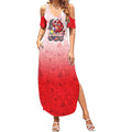 Personalized Dolphins Summer Maxi Dress Easter Mascot - Colorful Eggs Cartoon Style