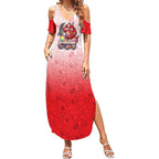 Personalized Dolphins Summer Maxi Dress Easter Mascot - Colorful Eggs Cartoon Style