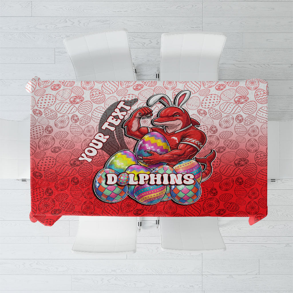 Personalized Dolphins Tablecloth Easter Mascot - Colorful Eggs Cartoon Style