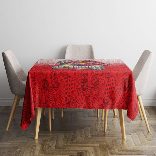 Personalized Dolphins Tablecloth Easter Mascot - Colorful Eggs Cartoon Style