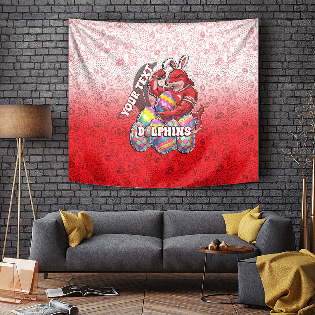 Personalized Dolphins Tapestry Easter Mascot - Colorful Eggs Cartoon Style
