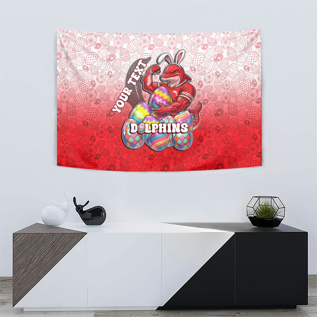 Personalized Dolphins Tapestry Easter Mascot - Colorful Eggs Cartoon Style