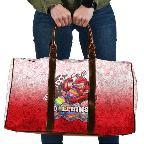Personalized Dolphins Travel Bag Easter Mascot - Colorful Eggs Cartoon Style