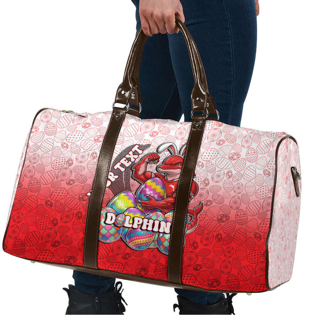 Personalized Dolphins Travel Bag Easter Mascot - Colorful Eggs Cartoon Style