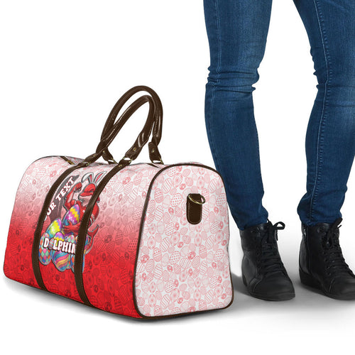 Personalized Dolphins Travel Bag Easter Mascot - Colorful Eggs Cartoon Style