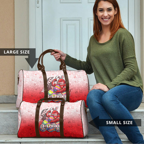 Personalized Dolphins Travel Bag Easter Mascot - Colorful Eggs Cartoon Style
