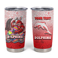 Personalized Dolphins Tumbler Cup Easter Mascot - Colorful Eggs Cartoon Style