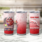 Personalized Dolphins Tumbler Cup Easter Mascot - Colorful Eggs Cartoon Style