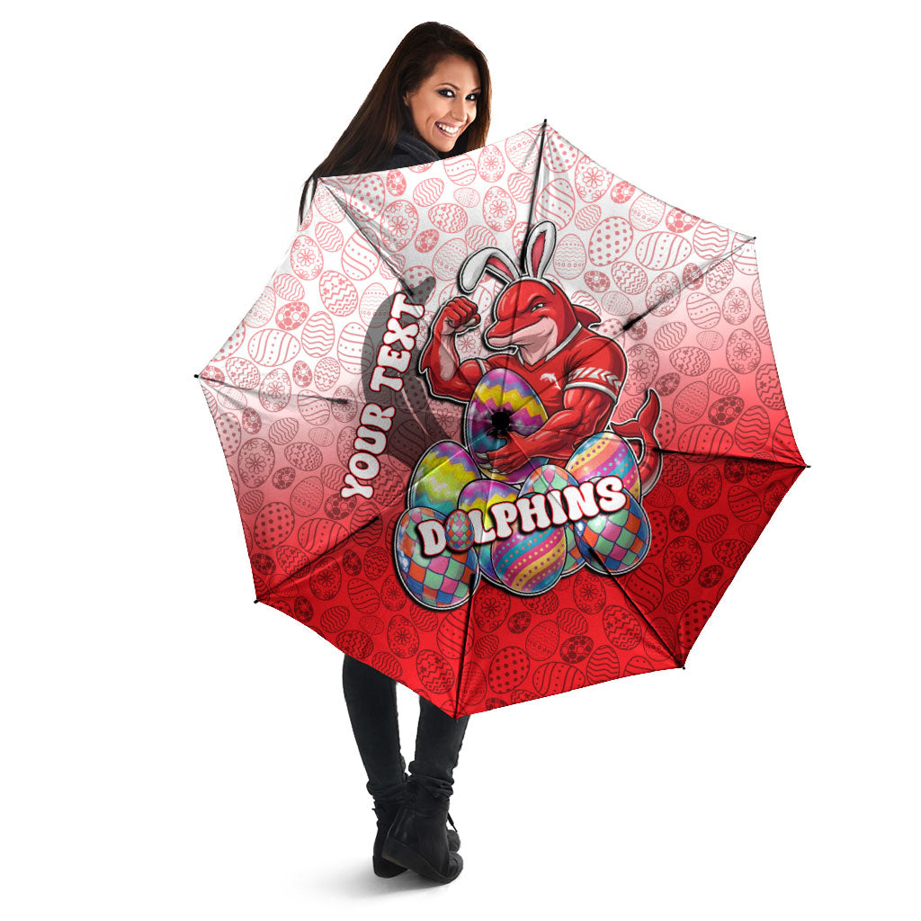 Personalized Dolphins Umbrella Easter Mascot - Colorful Eggs Cartoon Style