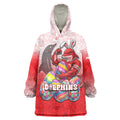 Personalized Dolphins Wearable Blanket Hoodie Easter Mascot - Colorful Eggs Cartoon Style
