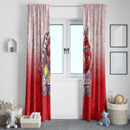 Personalized Dolphins Window Curtain Easter Mascot - Colorful Eggs Cartoon Style