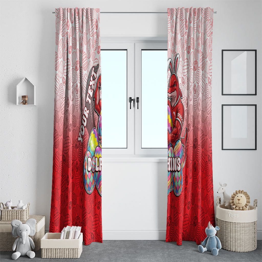 Personalized Dolphins Window Curtain Easter Mascot - Colorful Eggs Cartoon Style