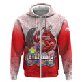 Personalized Dolphins Zip Hoodie Easter Mascot - Colorful Eggs Cartoon Style