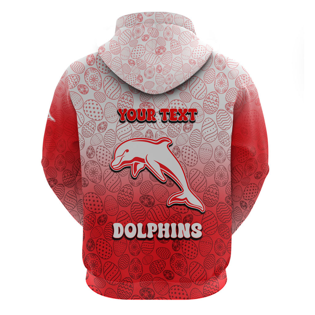 Personalized Dolphins Zip Hoodie Easter Mascot - Colorful Eggs Cartoon Style