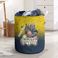 Personalized North Queensland Cowboys Laundry Basket Easter Mascot - Colorful Eggs Cartoon Style