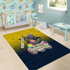 Personalized North Queensland Cowboys Area Rug Easter Mascot - Colorful Eggs Cartoon Style