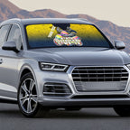 Personalized North Queensland Cowboys Auto Sun Shade Easter Mascot - Colorful Eggs Cartoon Style