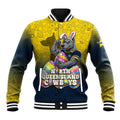 Personalized North Queensland Cowboys Baseball Jacket Easter Mascot - Colorful Eggs Cartoon Style