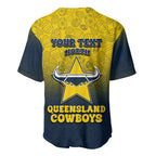 Personalized North Queensland Cowboys Baseball Jersey Easter Mascot - Colorful Eggs Cartoon Style