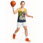 Personalized North Queensland Cowboys Basketball Jersey Easter Mascot - Colorful Eggs Cartoon Style
