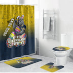 Personalized North Queensland Cowboys Bathroom Set Easter Mascot - Colorful Eggs Cartoon Style