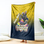 Personalized North Queensland Cowboys Blanket Easter Mascot - Colorful Eggs Cartoon Style